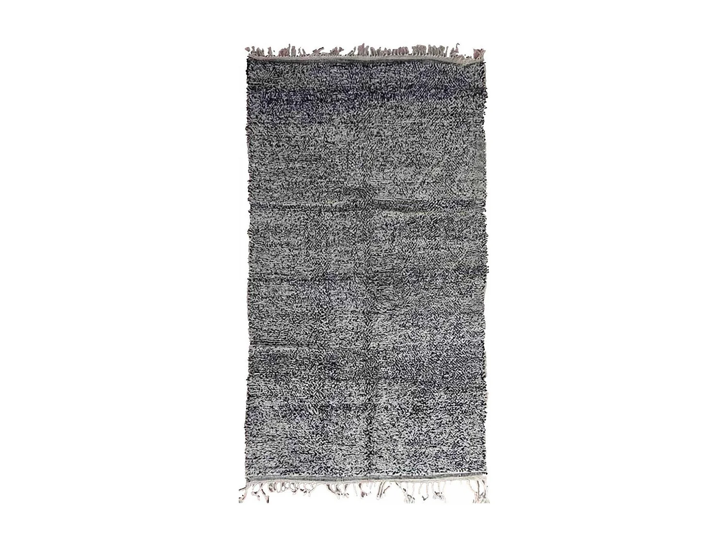 Authentique tapis berbère 140x260 fait main en laine gris MELLALI