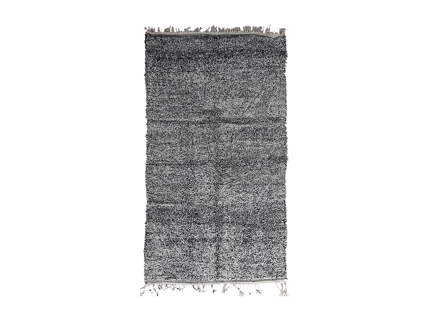 Authentique tapis berbère 140x260 fait main en laine gris MELLALI