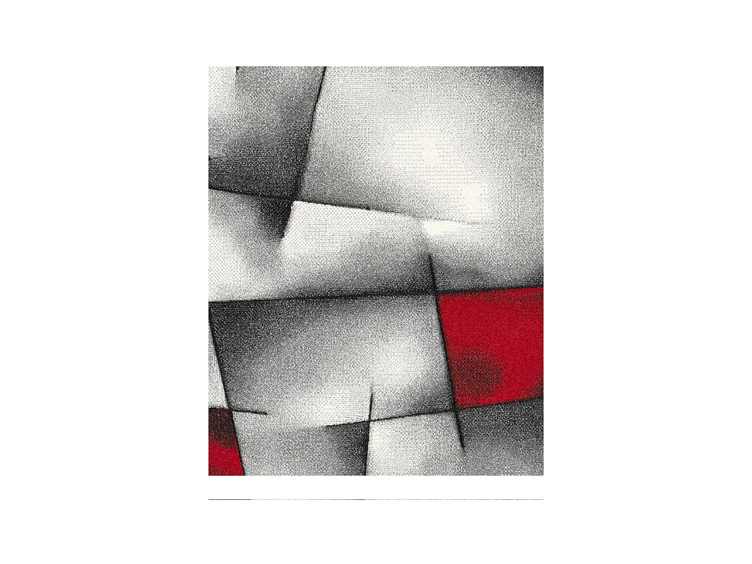 tapis salon 140x140 tissé rouge carré motif géométrique LYN8 ULTIMA