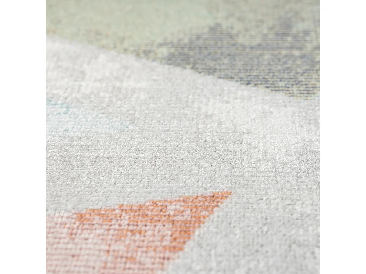 Tapis extérieur 120x160 tissé kilim bleu et orange SOYEUX E