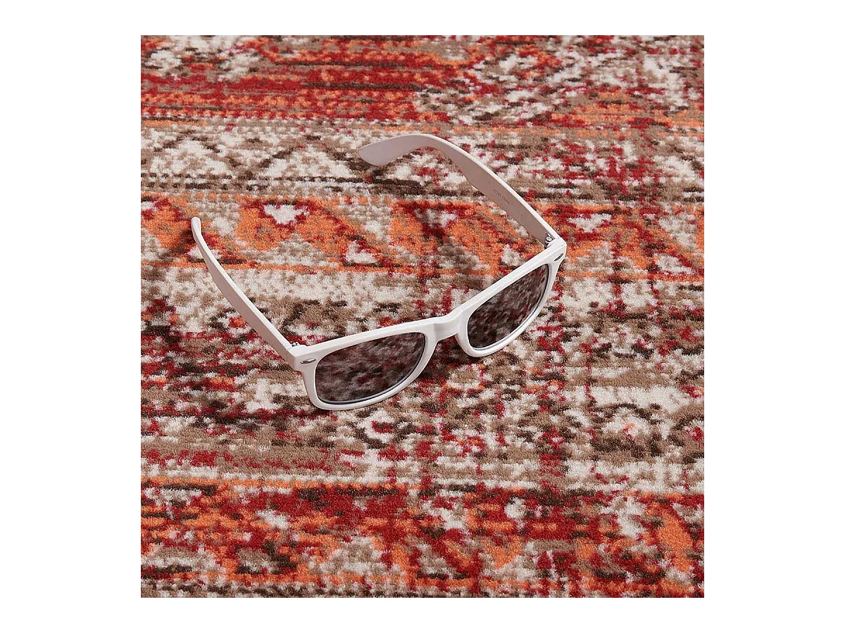 Tapis oriental 190x280 rectangle orange tissé motif ethnique LYN1 DAZOR