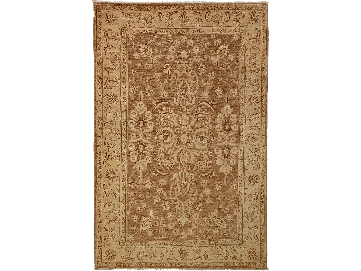 Authentique tapis d'Orient 190x280 fait main en laine marron ZIEGLER 11