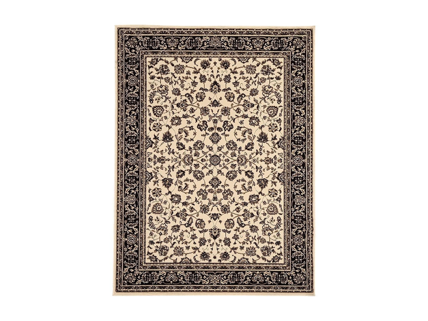 Tapis oriental 270x370 rectangle ivoire tissé motif ancestral LYN1 NOMED