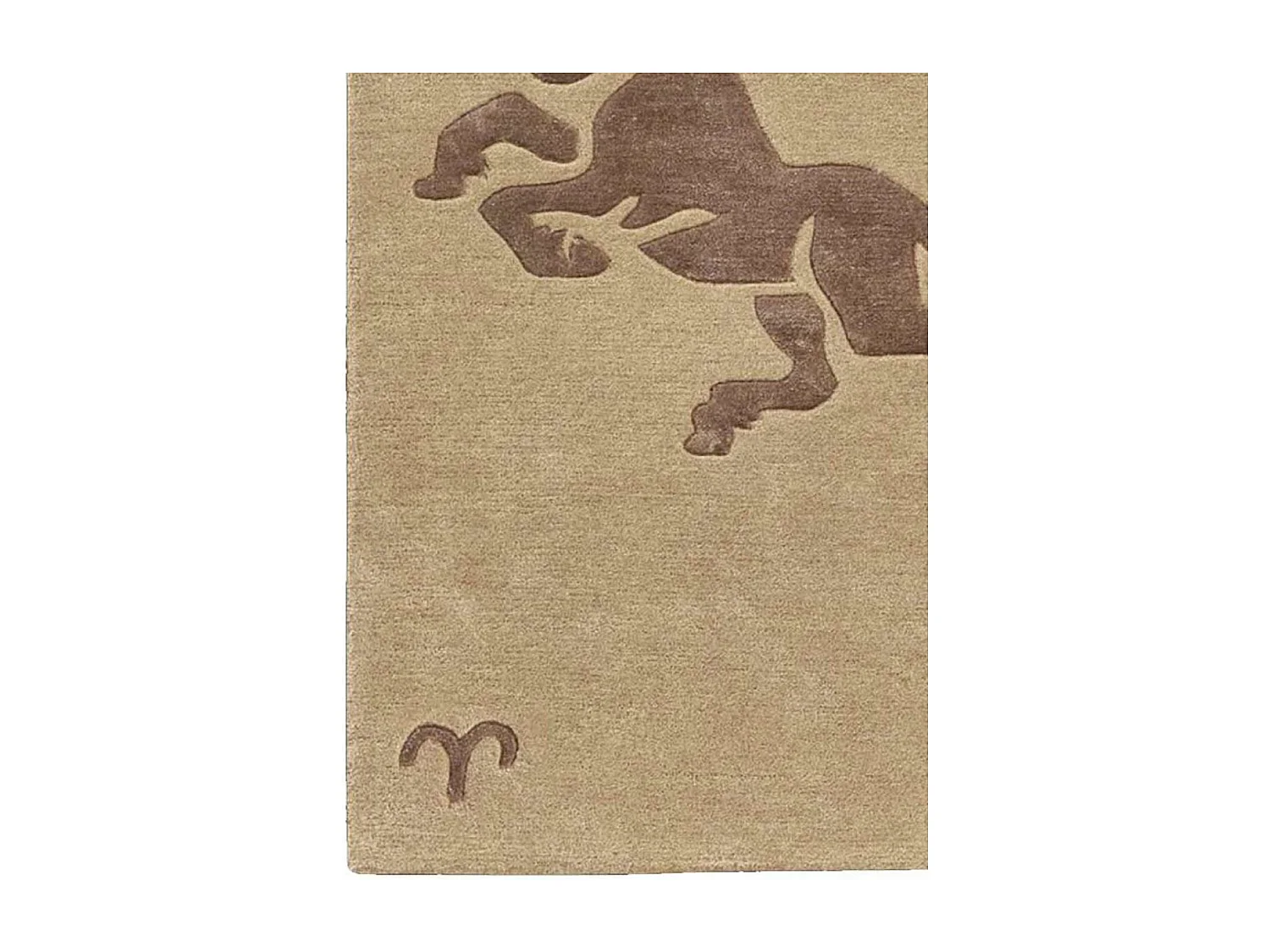 tapis entrée 70x130 fait main en laine beige rectangle motif géométrique ARIES
