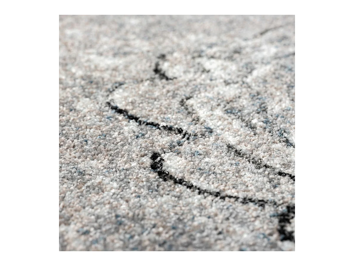 tapis chambre 120x160 tissé gris rectangle motif baroque MUMBA D