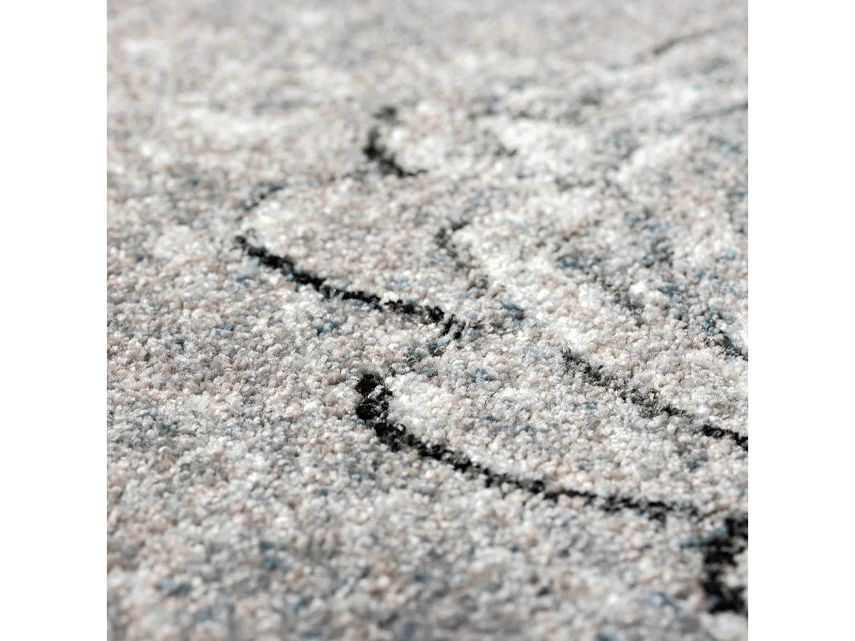 tapis chambre 120x160 tissé gris rectangle motif baroque MUMBA D