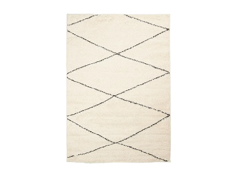 Tapis berbère 280x370 tissé motifs ethno-chic LYN4 BENYLE 3 crème