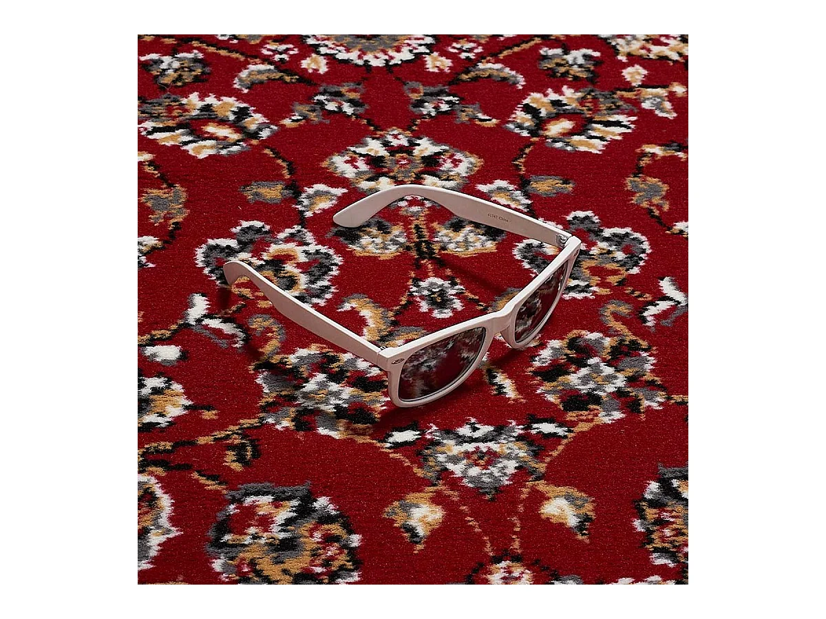 Tapis oriental 270x370 rectangle rouge tissé motif ancestral LYN1 NOMED