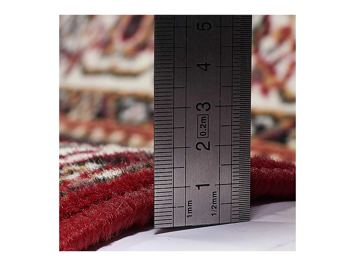 Tapis oriental 270x370 rectangle rouge tissé motif ancestral LYN1 NOMED