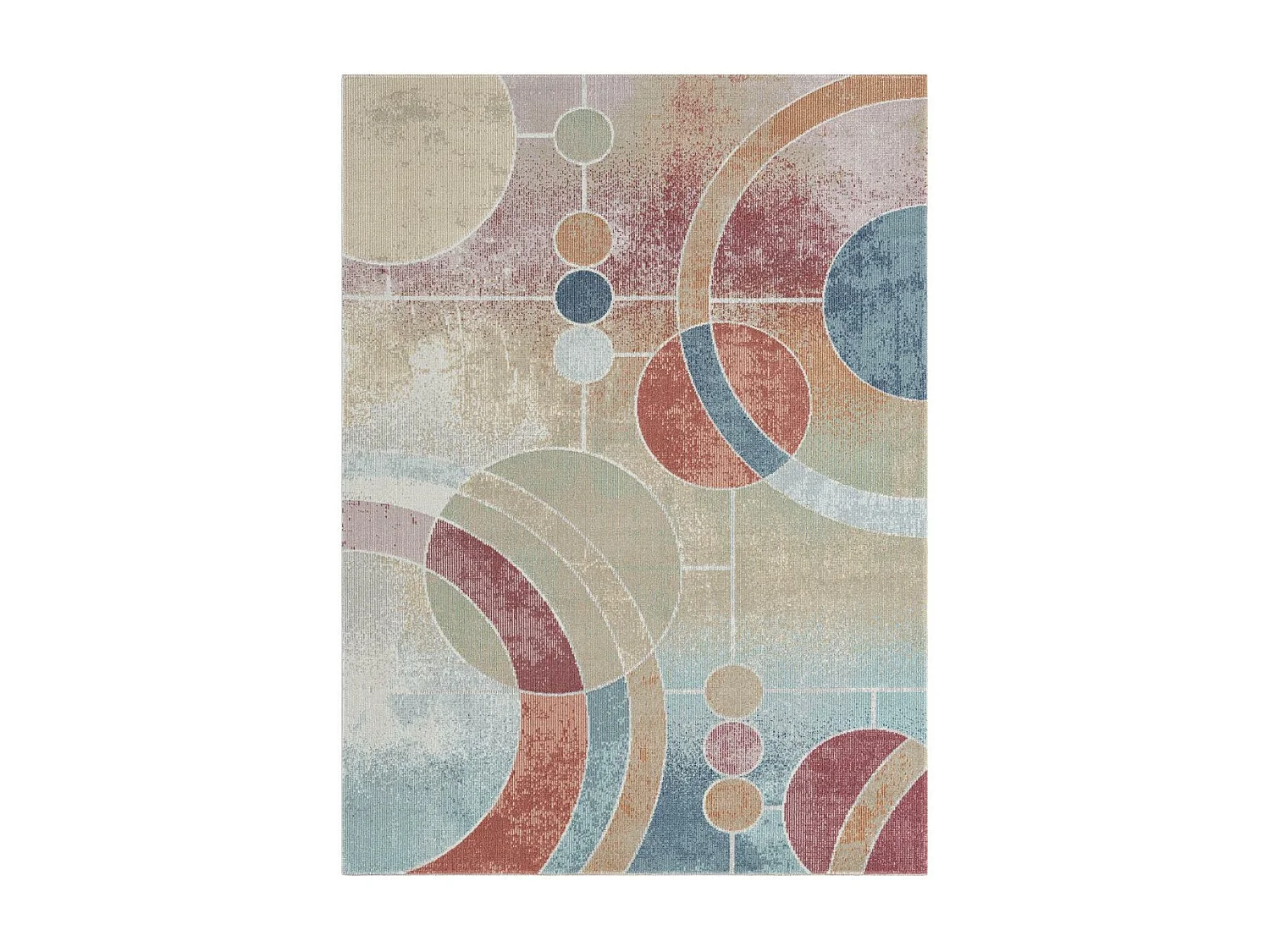 Tapis extérieur 120x160 tissé kilim vert et bleu SOYEUX A