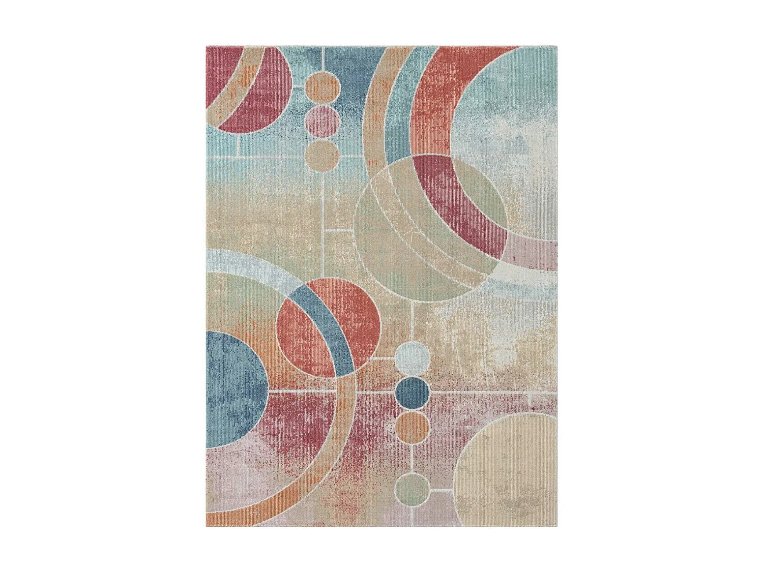 Tapis extérieur 120x160 tissé kilim vert et bleu SOYEUX A