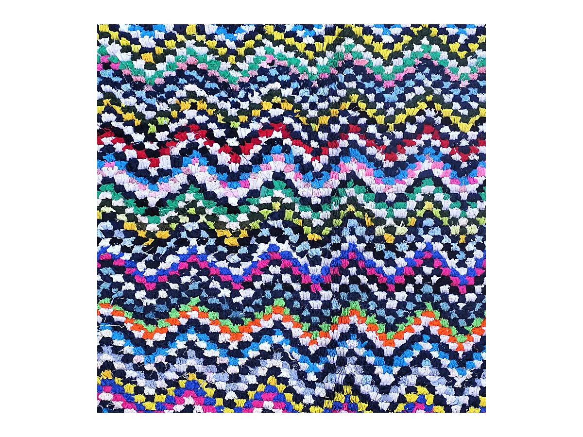 Authentique tapis berbère 140x240 fait à la main en coton rouge et vert BOUCHAROUETTE AH