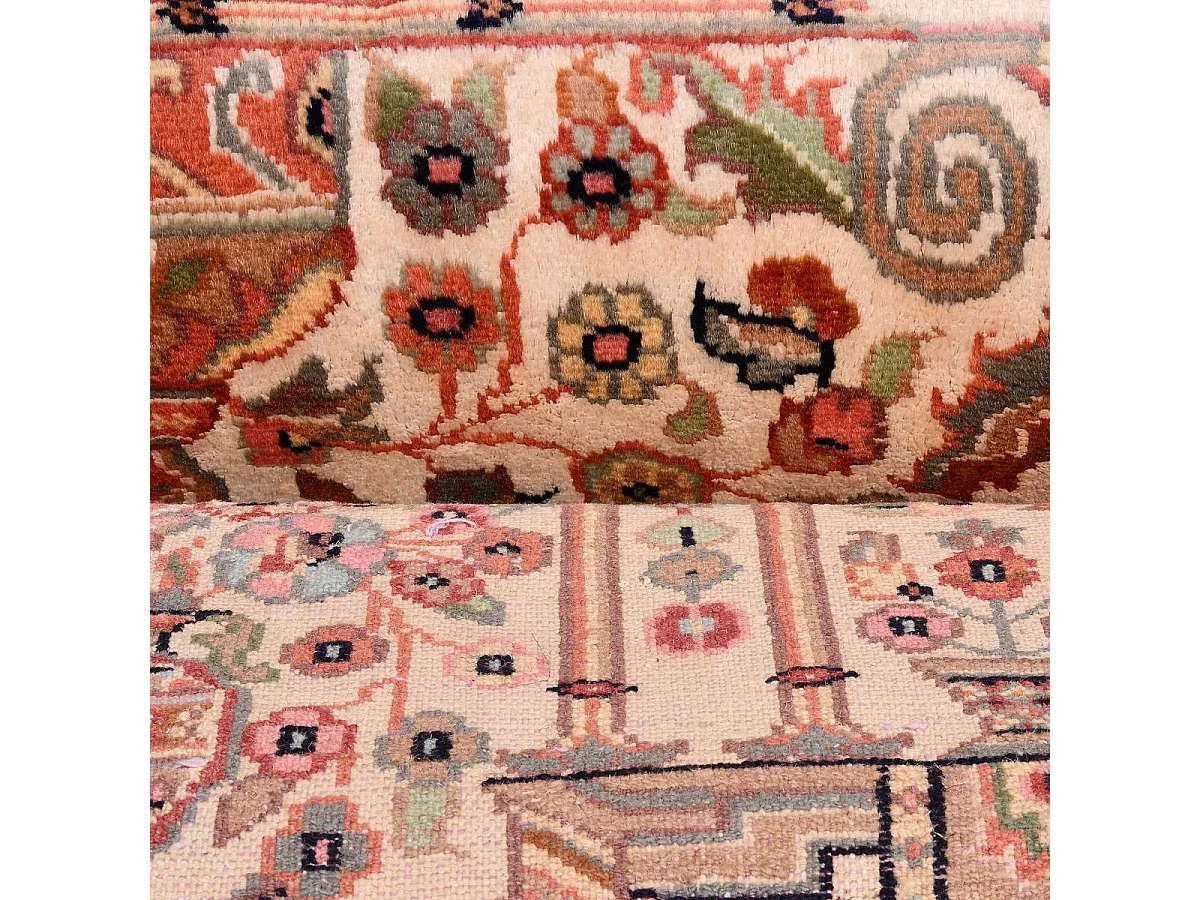 Authentique tapis d'Orient 125x195 fait main en soie beige JIHANGIR 91