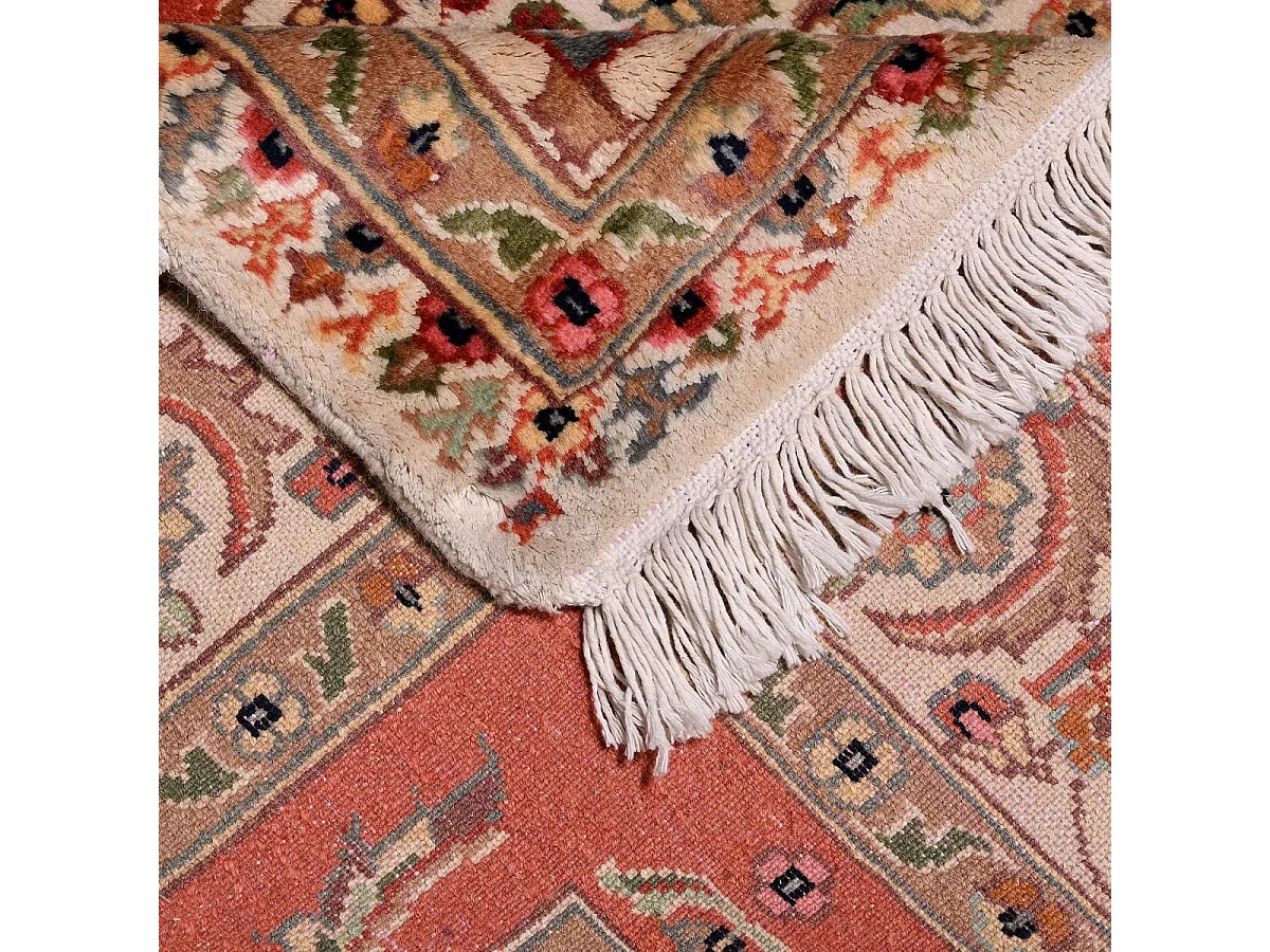 Authentique tapis d'Orient 125x195 fait main en soie beige JIHANGIR 91