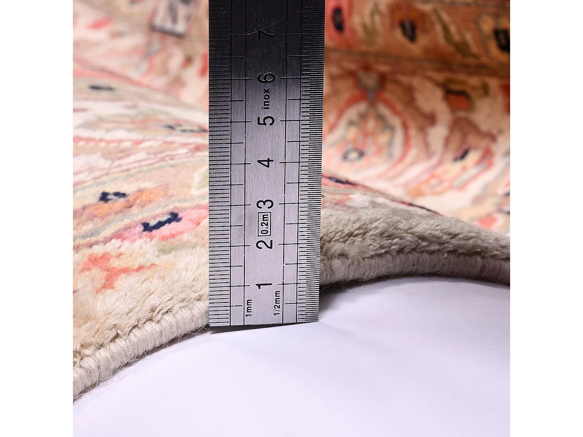 Authentique tapis d'Orient 125x195 fait main en soie beige JIHANGIR 91