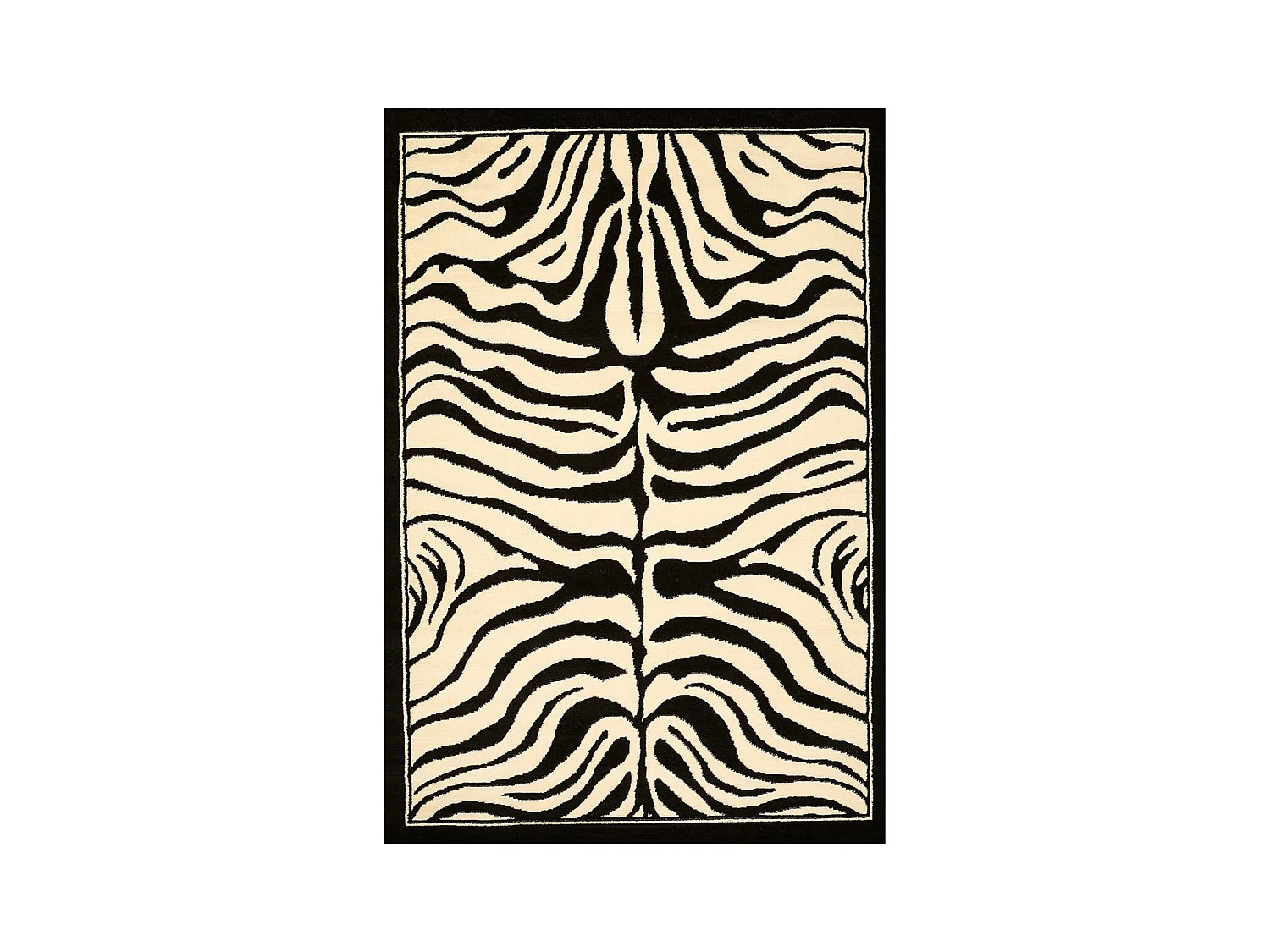 tapis grand salon 270x370 tissé noir rectangle motif animaux LYN1 ZEBRO