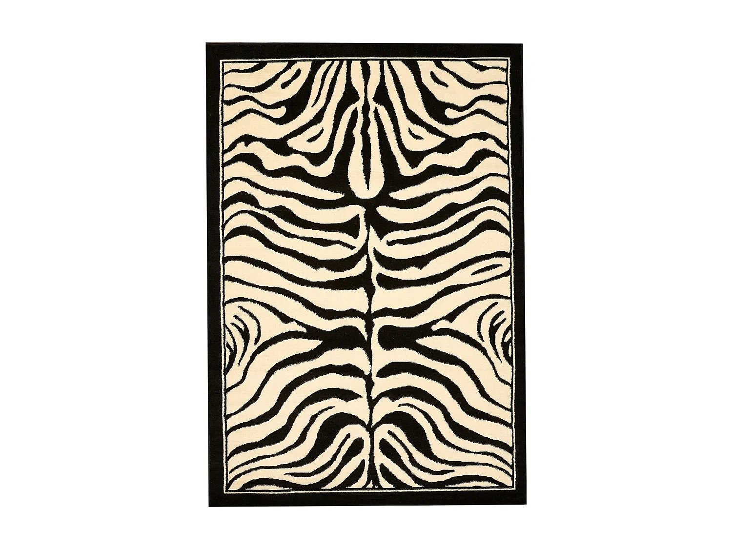 tapis grand salon 270x370 tissé noir rectangle motif animaux LYN1 ZEBRO