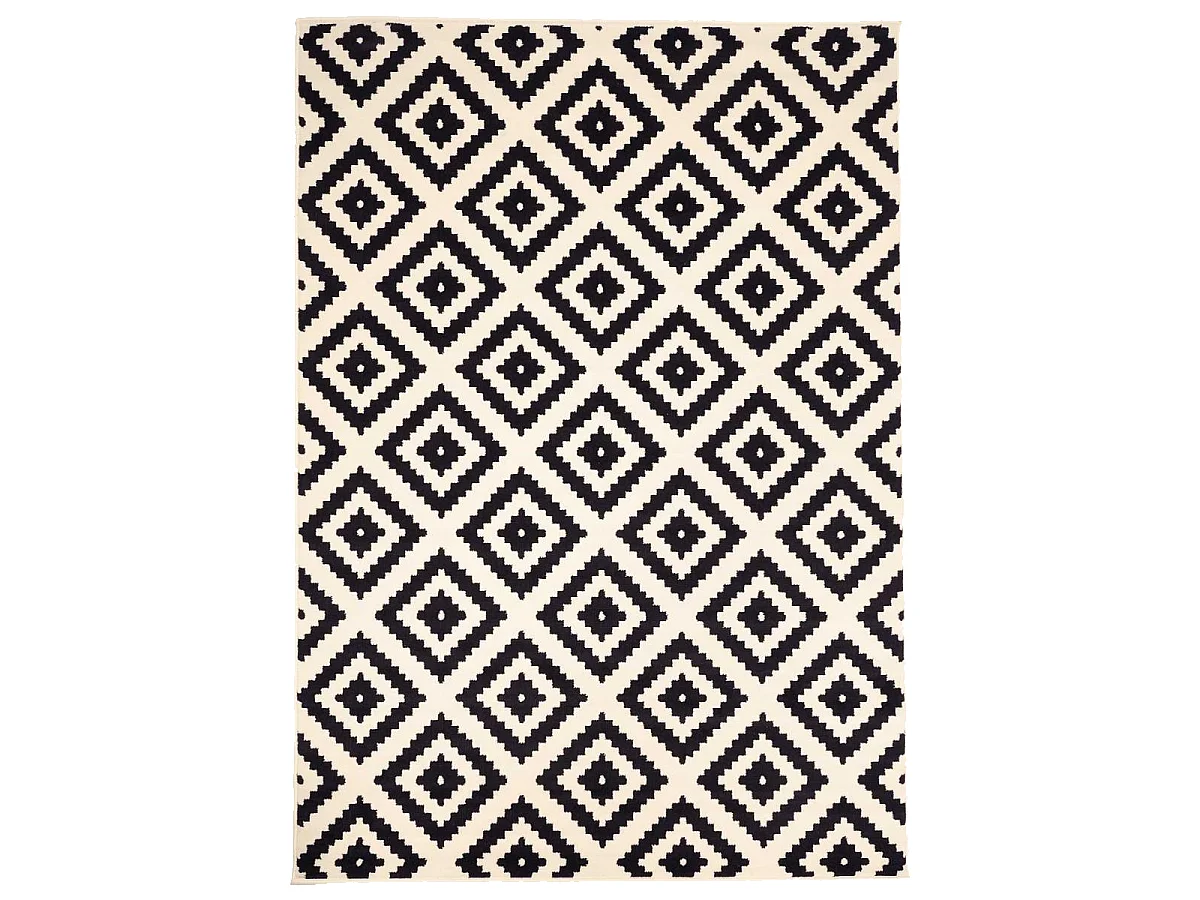 tapis grand salon 270x370 tissé crème rectangle motif scandinave LYN1 ROMA
