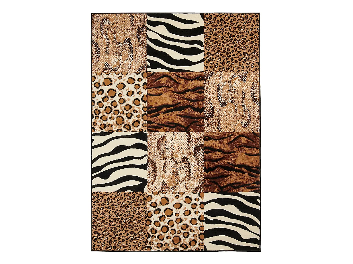tapis grand salon 280x365 tissé beige rectangle motif animaux LYN1 SAVANA