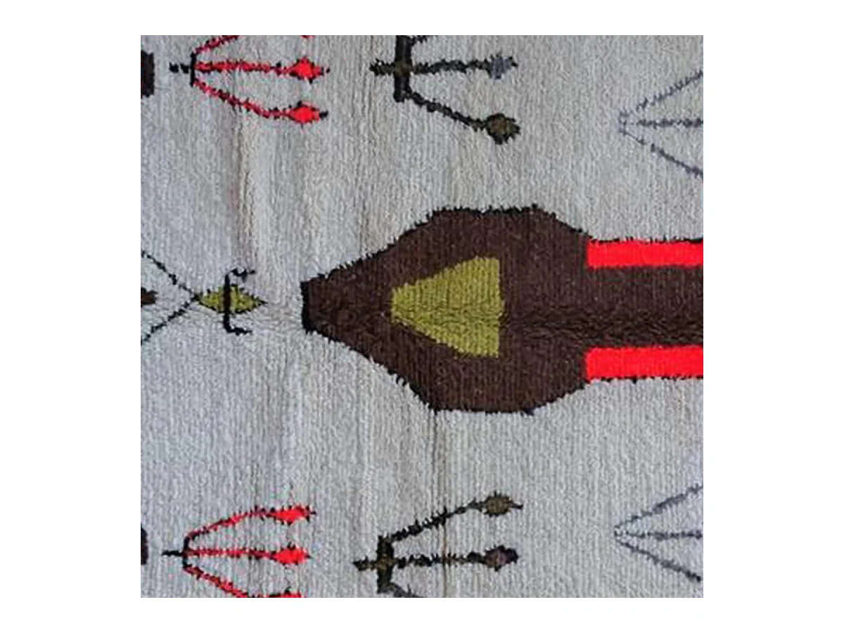 Authentique tapis berbère 150x235 fait main en laine gris et noir FHIK