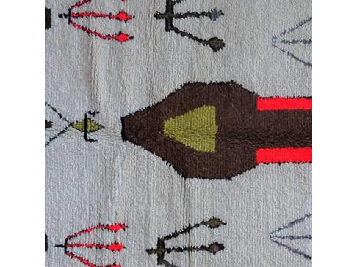 Authentique tapis berbère 150x235 fait main en laine gris et noir FHIK