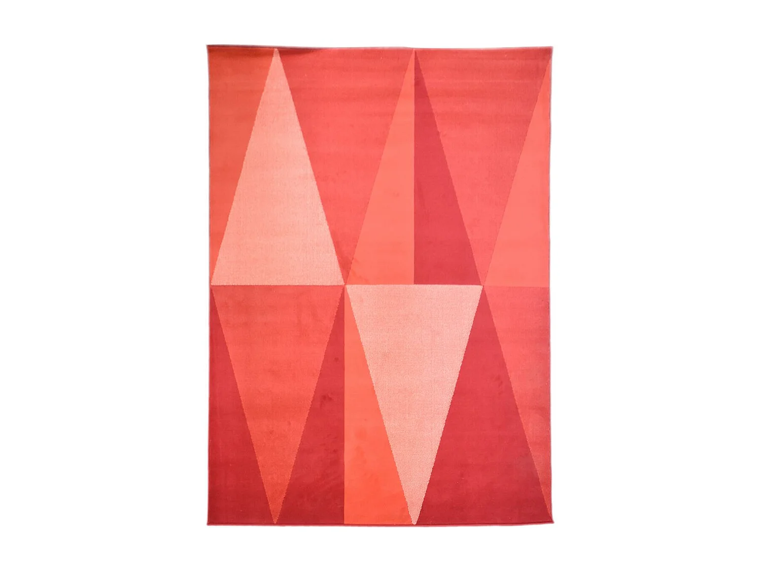 tapis grand salon 270x370 tissé rouge rectangle motif géométrique LYN49 BIGTRI