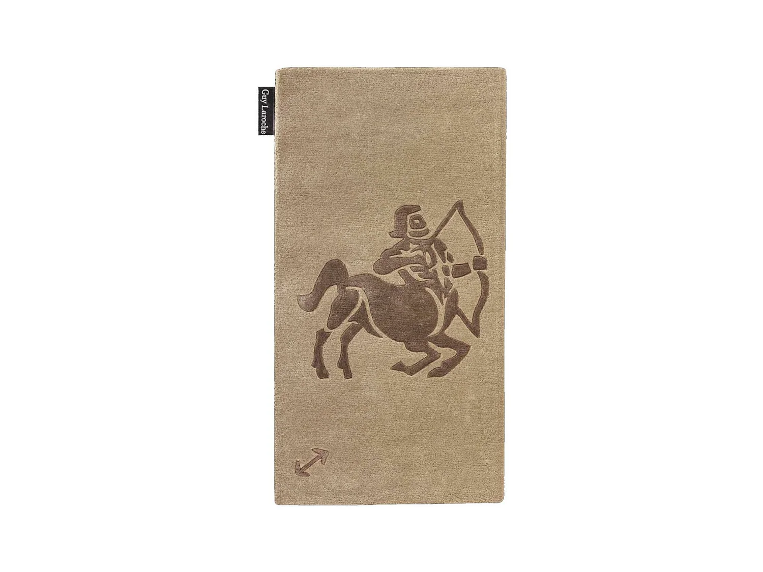 tapis entrée 70x130 fait main en laine beige rectangle motif géométrique