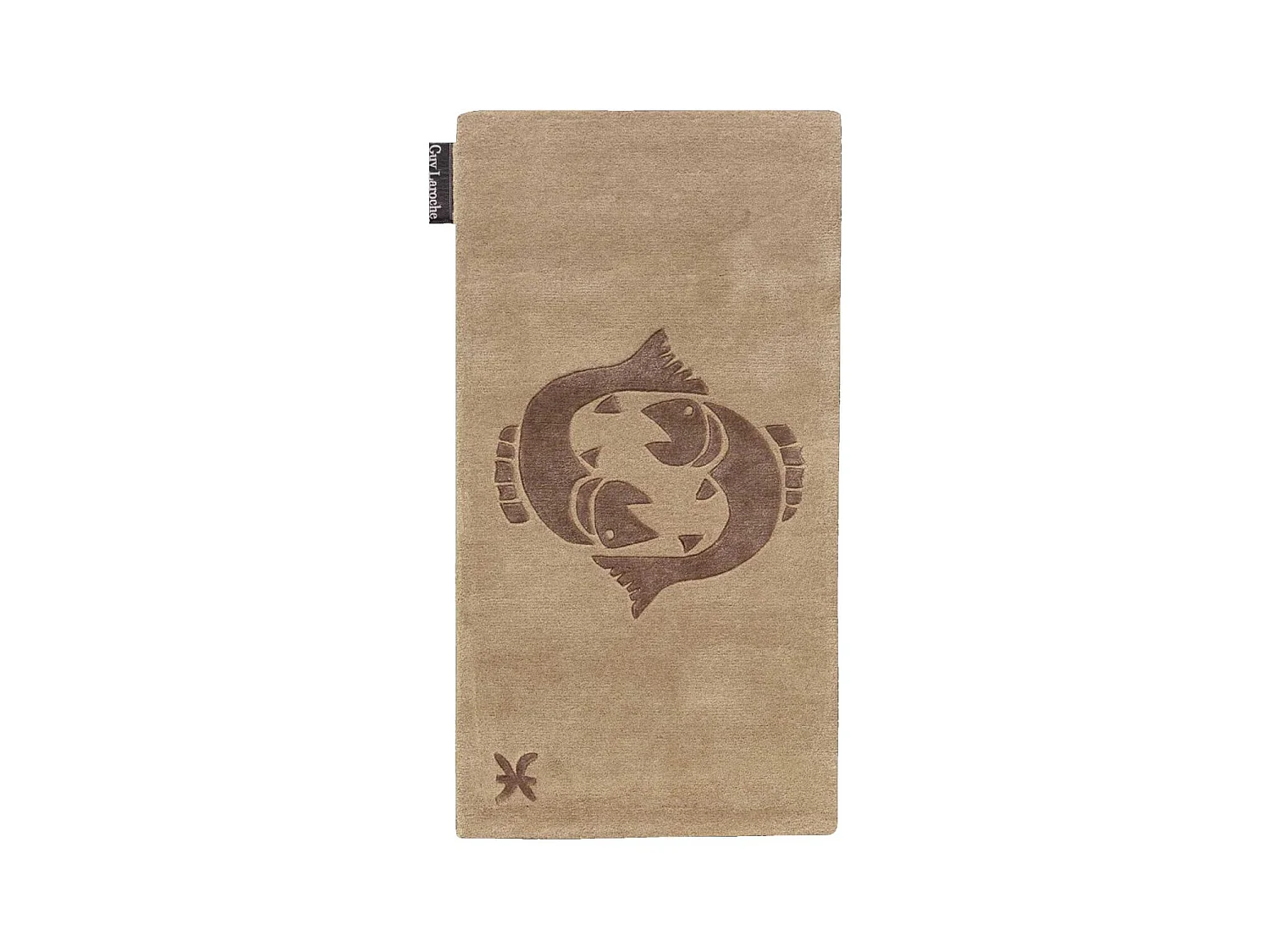 tapis entrée 70x130 fait main en laine beige rectangle motif géométrique PISCES