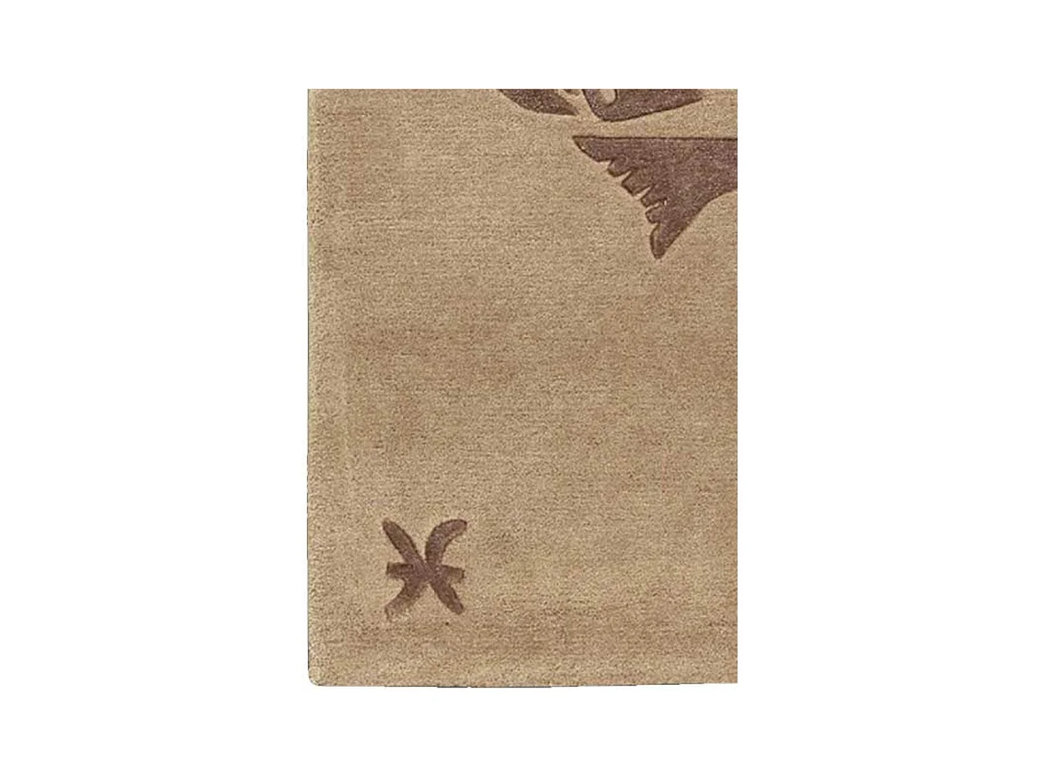 tapis entrée 70x130 fait main en laine beige rectangle motif géométrique PISCES