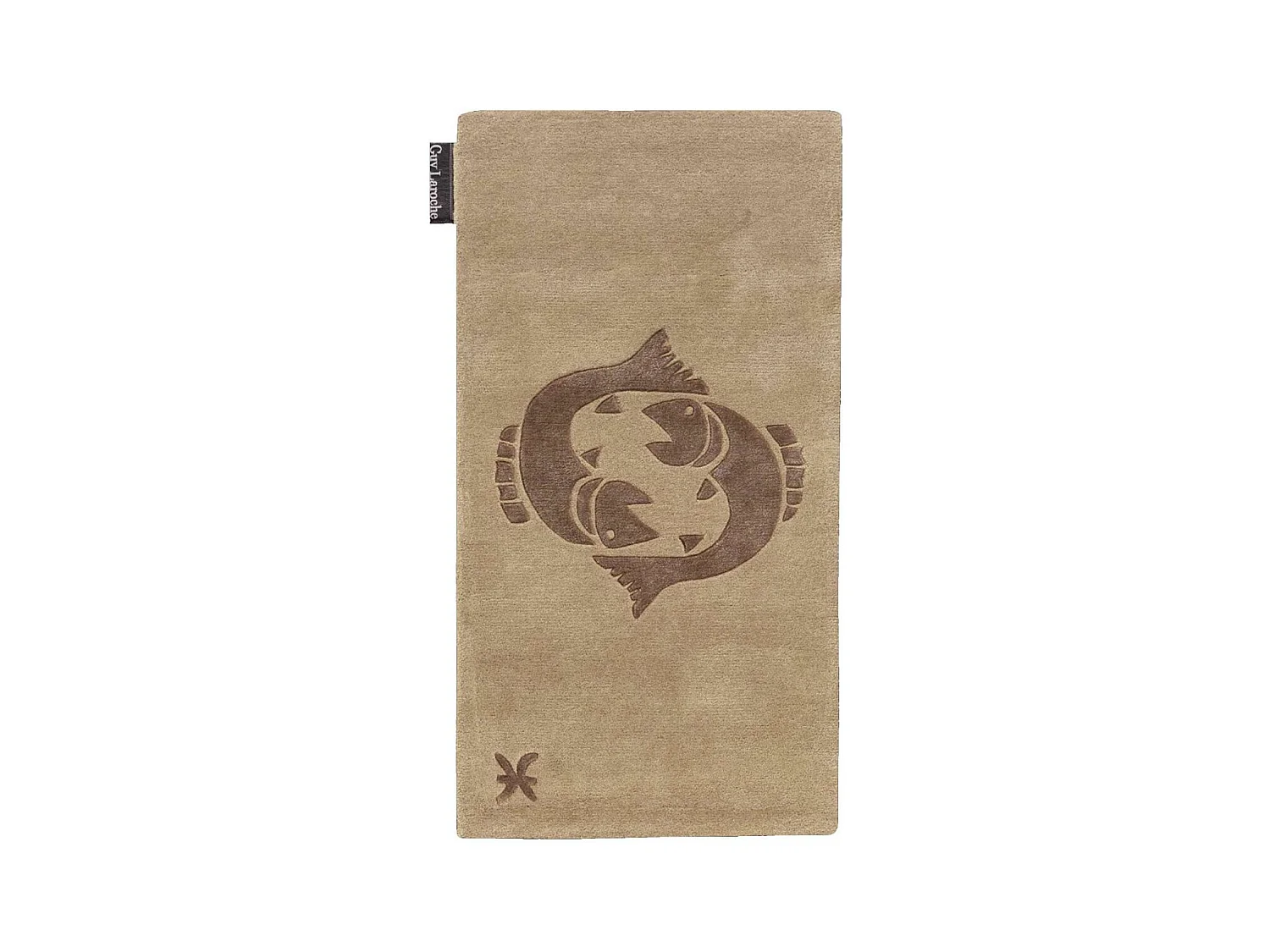 tapis entrée 70x130 fait main en laine beige rectangle motif géométrique PISCES