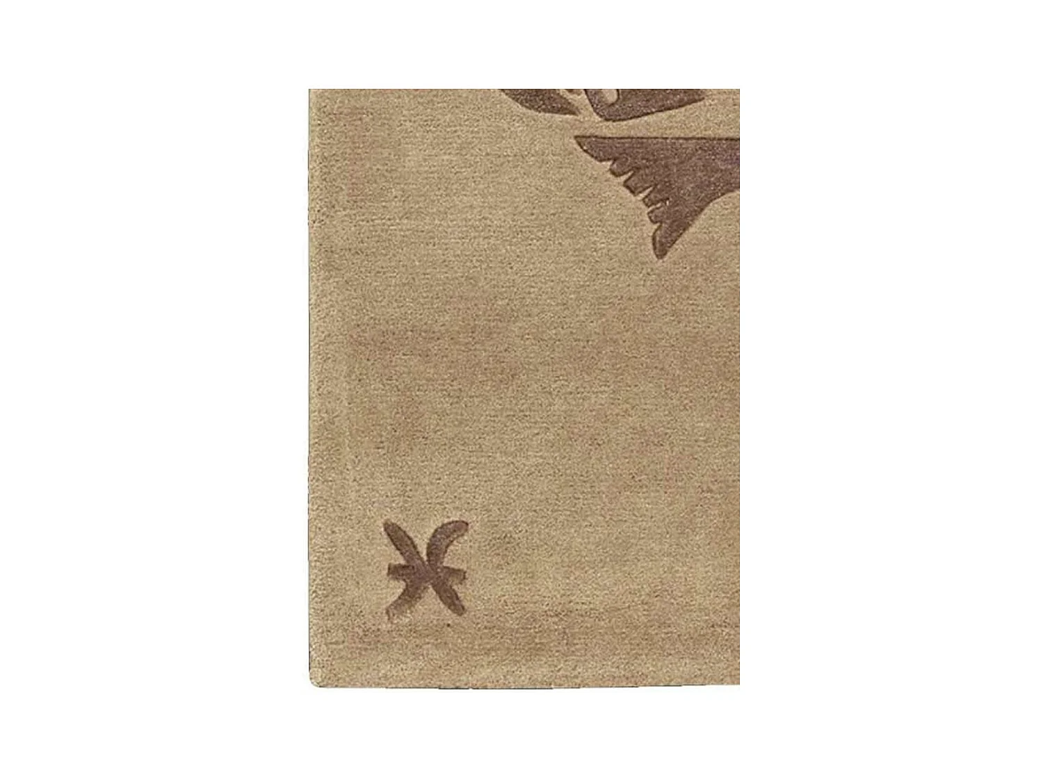 tapis entrée 70x130 fait main en laine beige rectangle motif géométrique PISCES