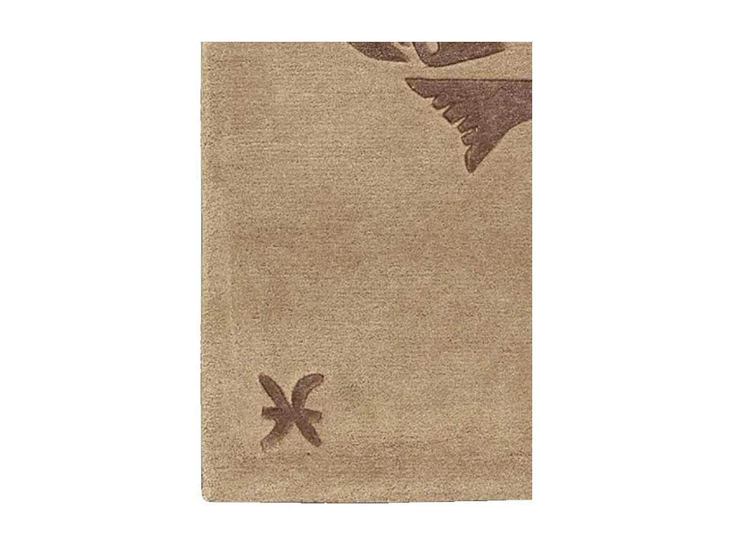 tapis entrée 70x130 fait main en laine beige rectangle motif géométrique PISCES
