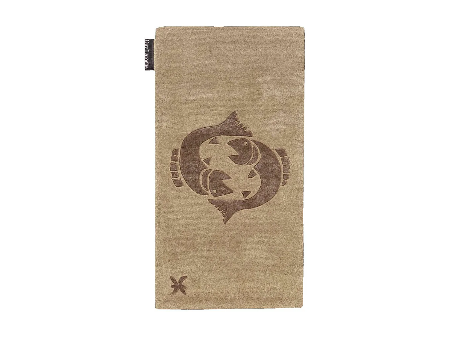 tapis entrée 70x130 fait main en laine beige rectangle motif géométrique PISCES