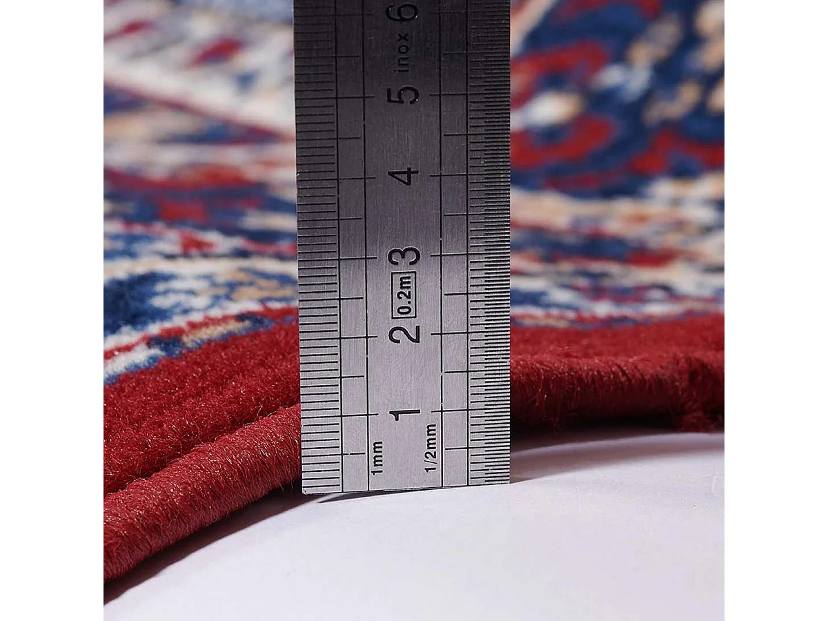 Tapis oriental 280x365 rectangle crème et rouge tissé motif ethnique LYN1 ROSOR