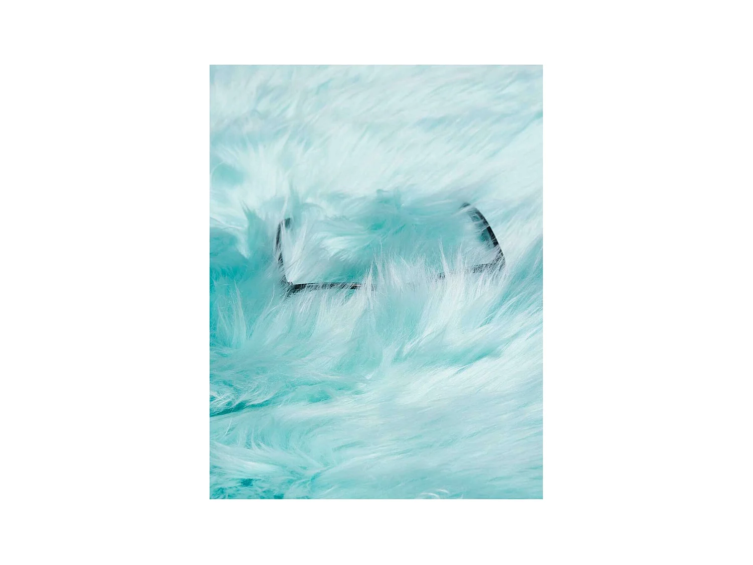 Tapis peau de mouton longs poils shaggy 60x95 en laine turquoise SHEPHERD