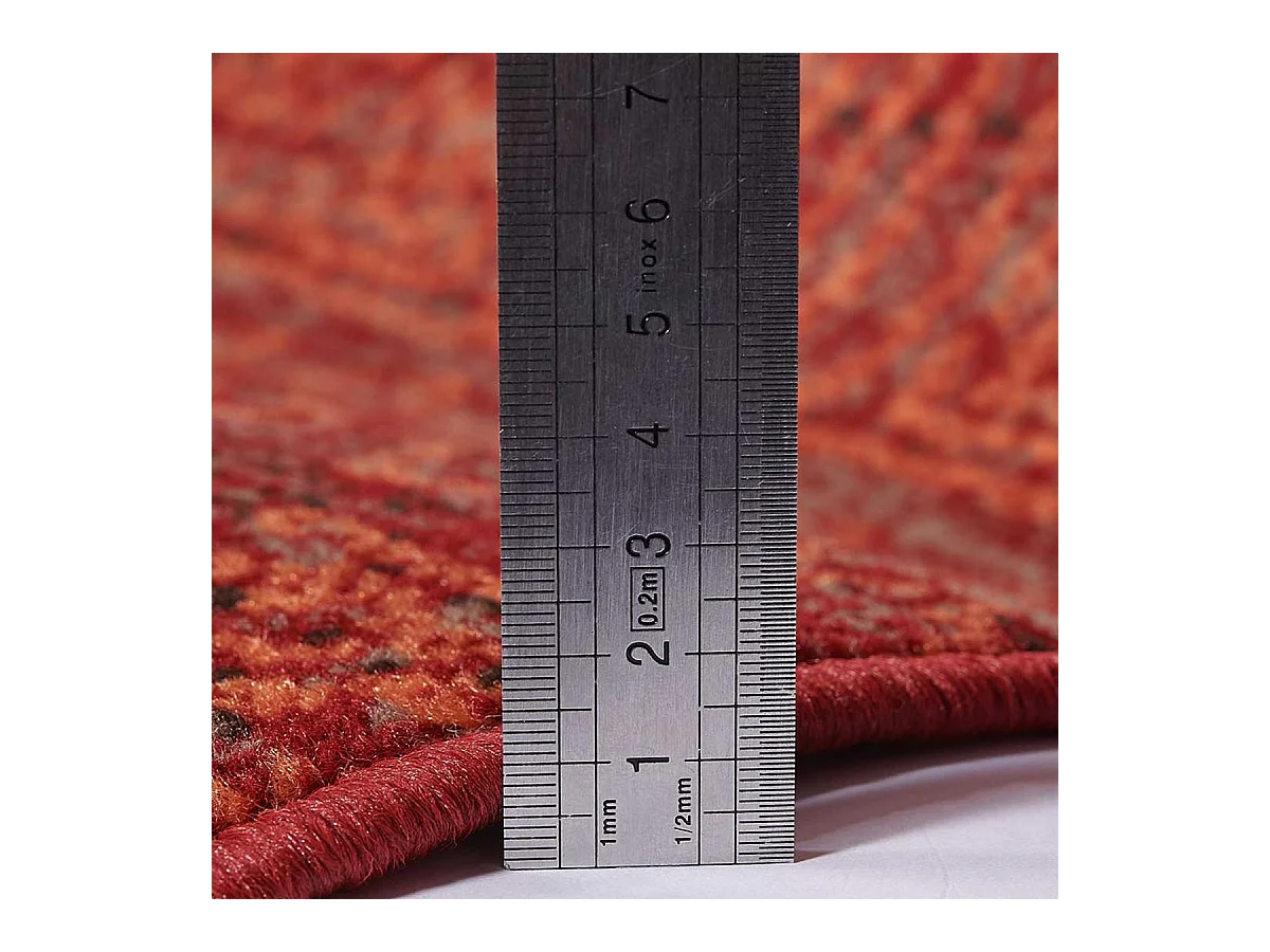 Tapis berbère 190x280 tissé motif ethnic LYN1 CHILA rouge