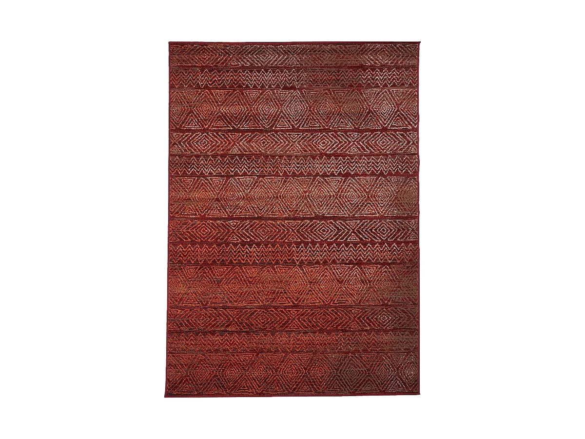 Tapis berbère 190x280 tissé motif ethnic LYN1 CHILA rouge