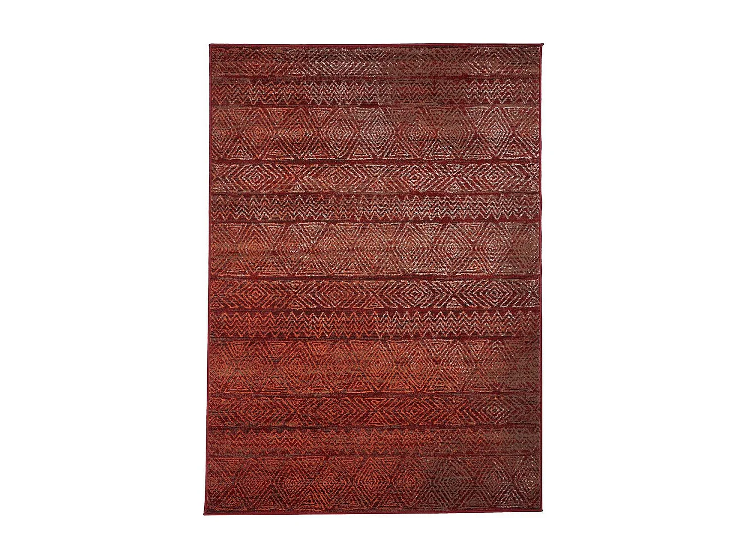 Tapis berbère 190x280 tissé motif ethnic LYN1 CHILA rouge