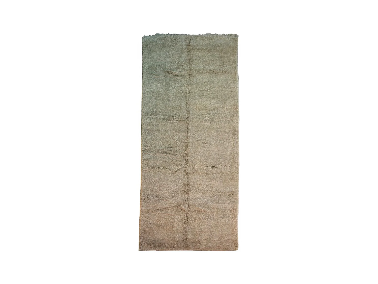 Authentique tapis berbère 195x420 fait à la main en laine beige BENI OUARAIN AG