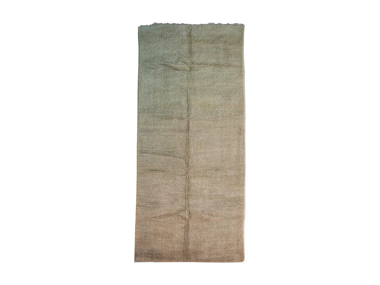 Authentique tapis berbère 195x420 fait à la main en laine beige BENI OUARAIN AG