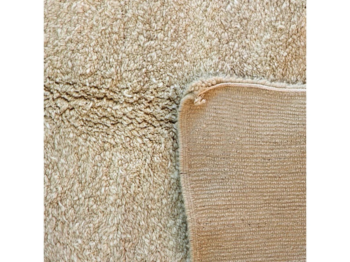 Authentique tapis berbère 195x420 fait à la main en laine beige BENI OUARAIN AG