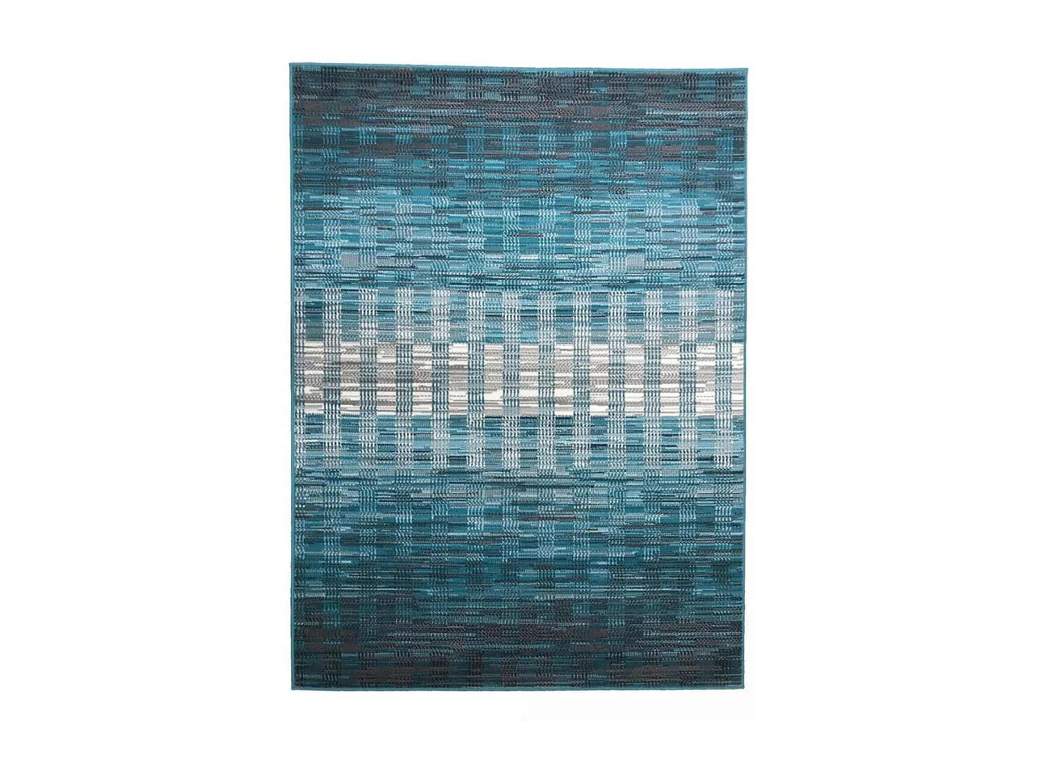tapis grand salon 190x280 tissé bleu et blanc rectangle motif géométrique