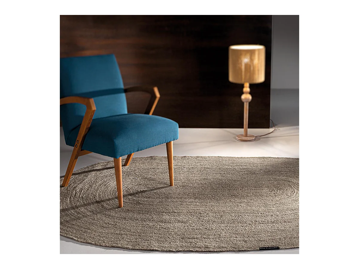 Tapis en jute 135x210 ovale tissé gris NATIVE