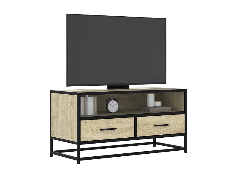 Sonoma eiken tv-kast 80x34,5x40 cm bewerkt hout en metaal