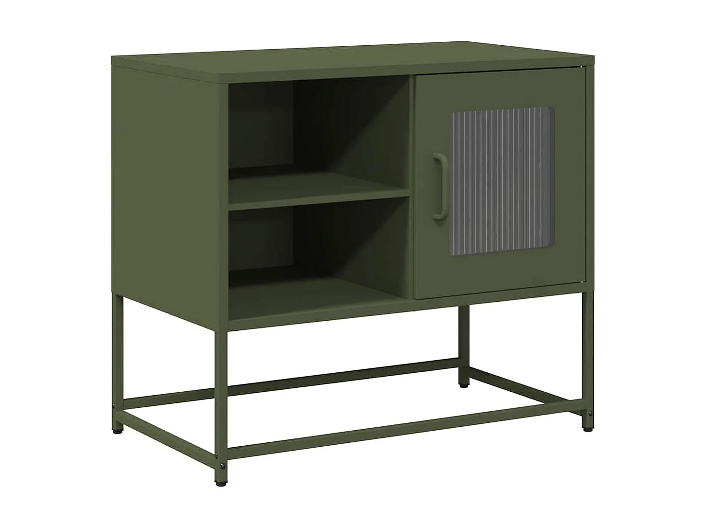 Meuble TV vert olive 68x39x60,5 cm acier