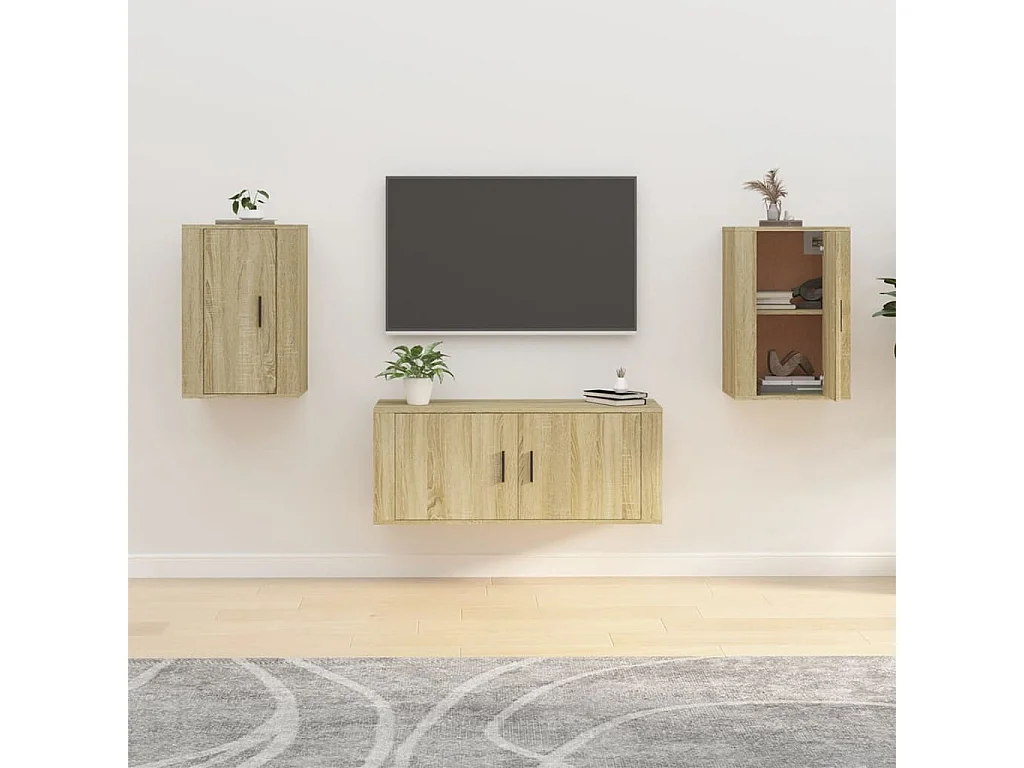 Meubles TV muraux 2 pcs Chêne sonoma 40x34,5x60 cm