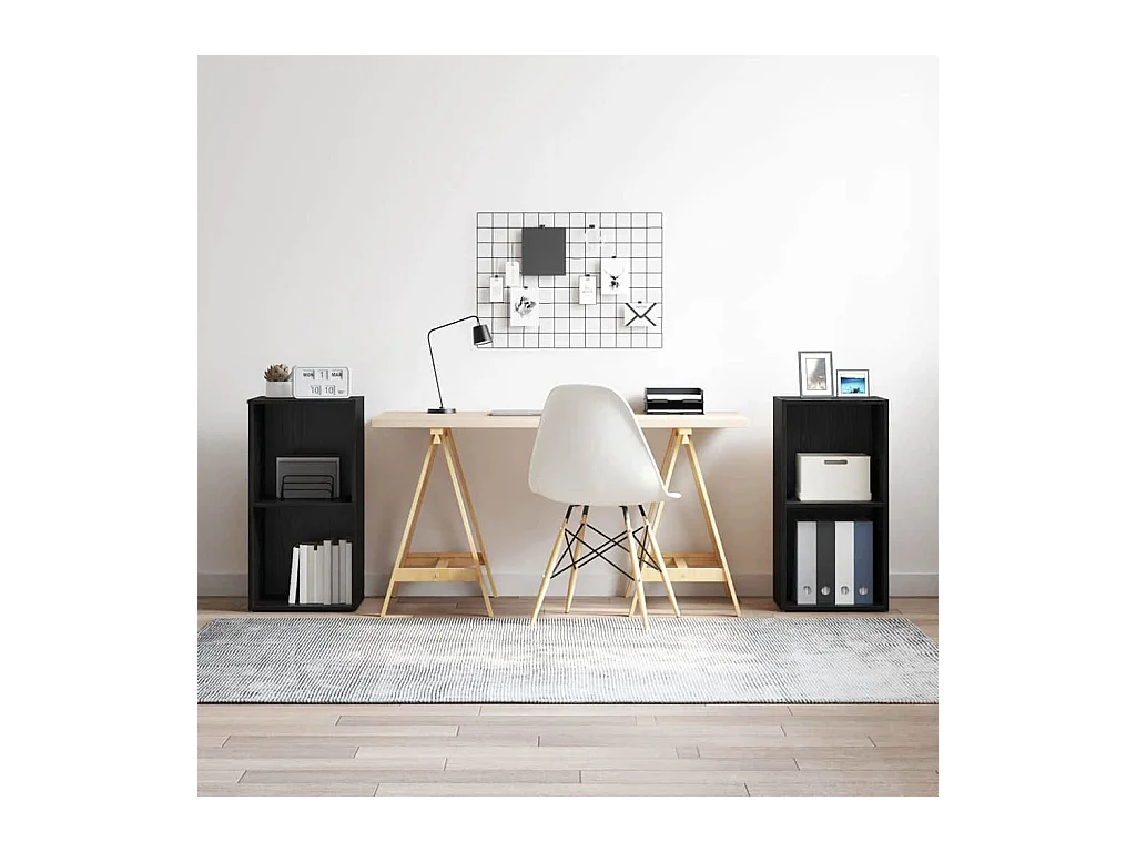 Set di mobili TV da 2 pezzi in rovere nero, legno ingegnerizzato