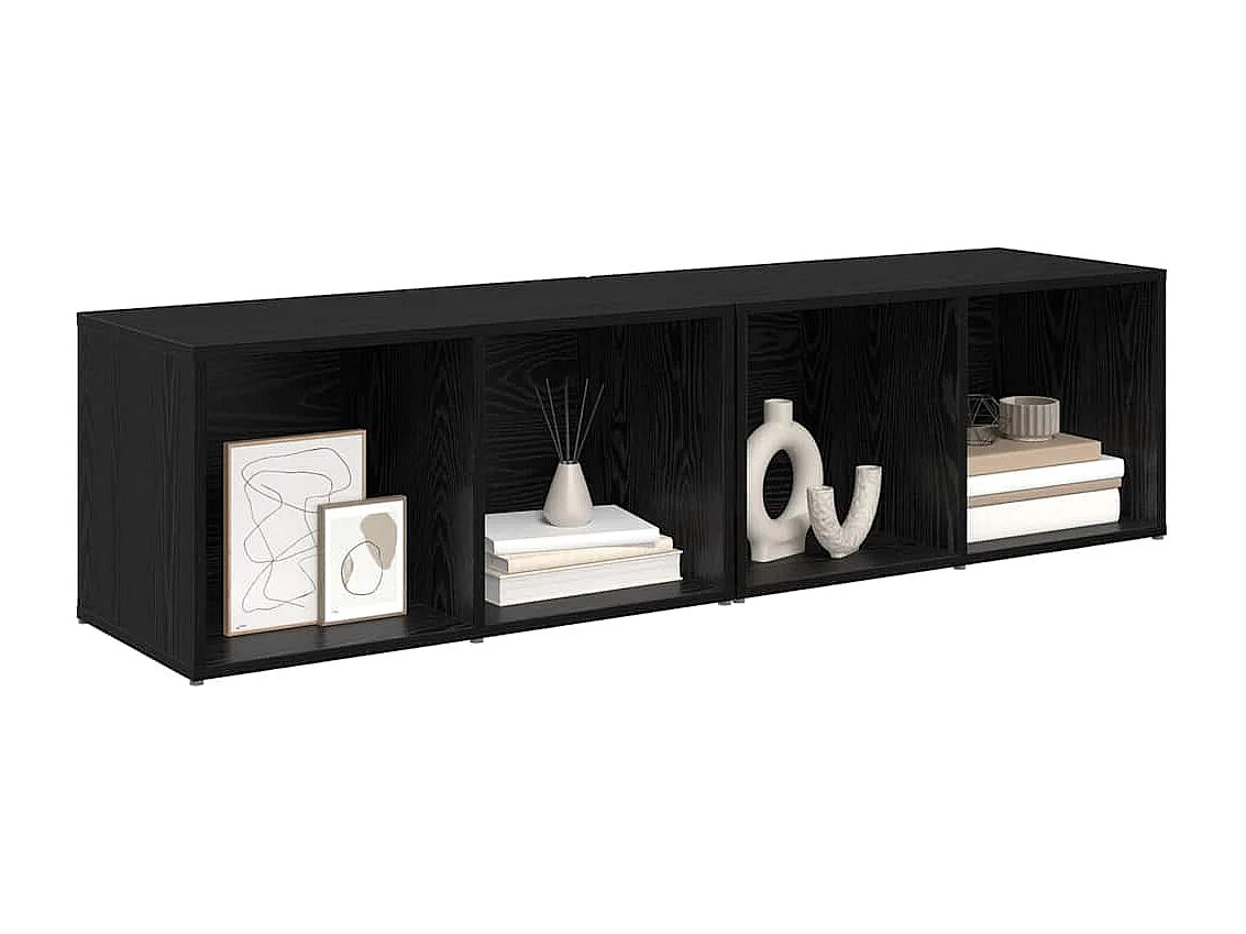 Ensemble meuble TV 2 pcs Chêne noir Bois d'ingénierie