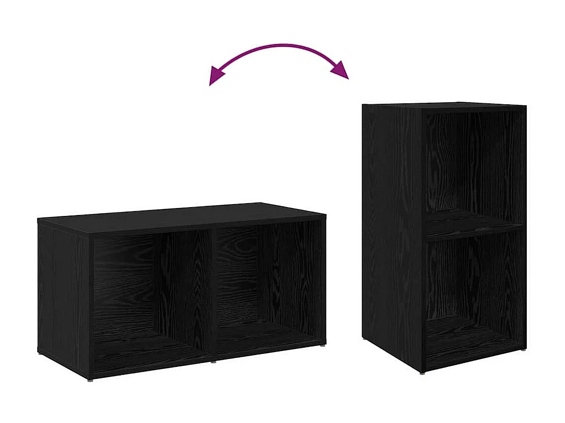 Ensemble meuble TV 2 pcs Chêne noir Bois d'ingénierie