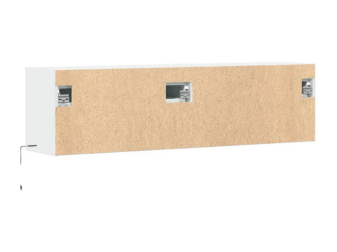 Wandmeubel met ledverlichting, wit, 140x31x38 cm
